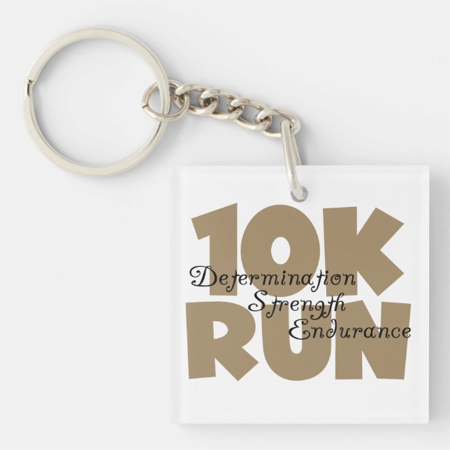 10K Run Tan Sports Running Key Ring (Front)