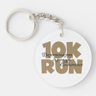 10K Run Tan Sports Running Key Ring