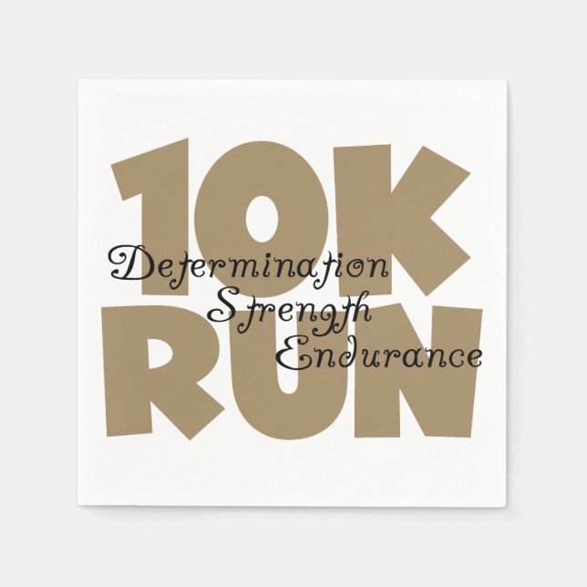 10K Run Tan Sports Running Napkin (Front)