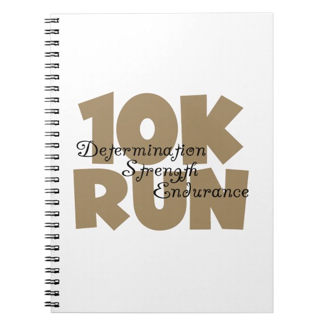 10K Run Tan Sports Running Notebook (Front)