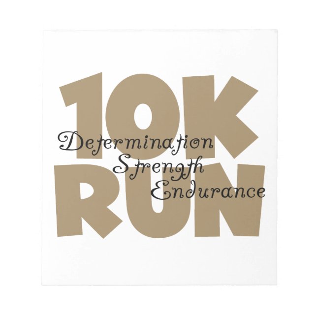 10K Run Tan Sports Running Notepad (Front)