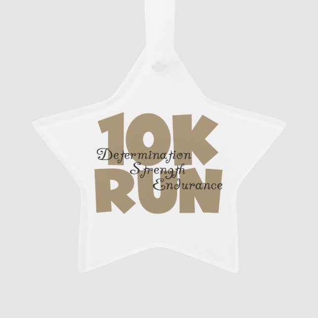 10K Run Tan Sports Running Ornament (Front)