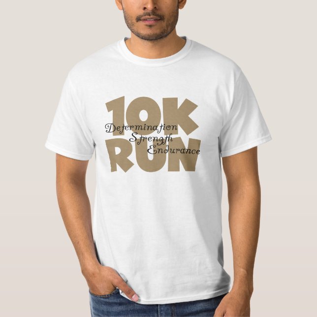 10K Run Tan Sports Running T-Shirt (Front)
