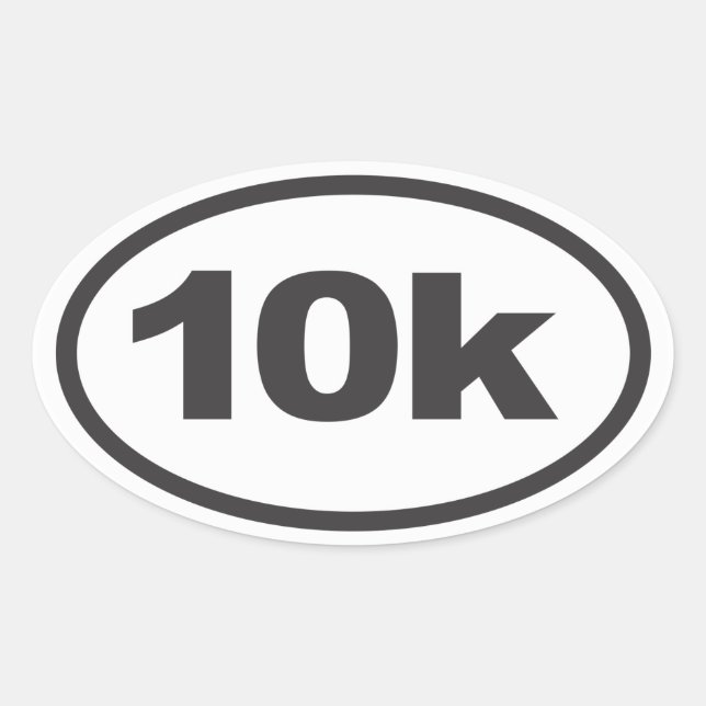 10K Running Oval Decal Oval Sticker (Front)