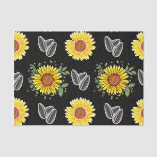10lb Tissue Floral Paper, Black and Yellow Paper