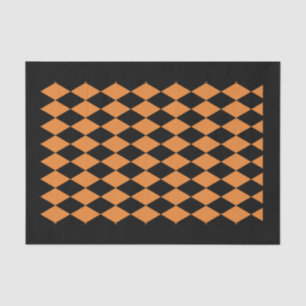 10lb Tissue Paper, HARLEQUIN BLACK & ORANGE Tissue Paper