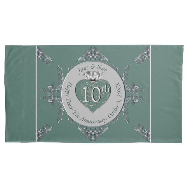 10th,11th,20th,25th Wedding Anniversary  Pillowcase (Front-Left)