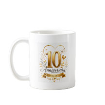 10th Anniversary 10 Years of Love Gold Design