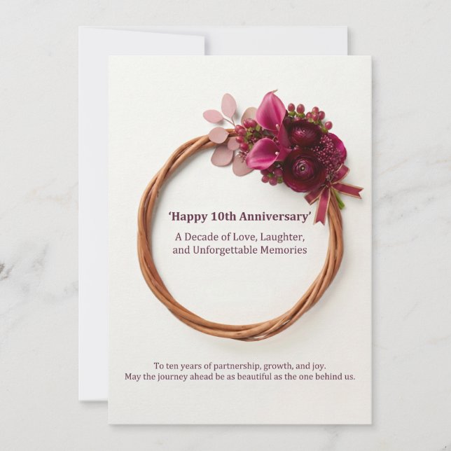 10th Anniversary Card | Decade of Love (Front)