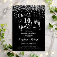 10th Anniversary - Cheers to 10 Years Silver Black