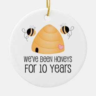 10th Anniversary Couple Gift Ceramic Tree Decoration