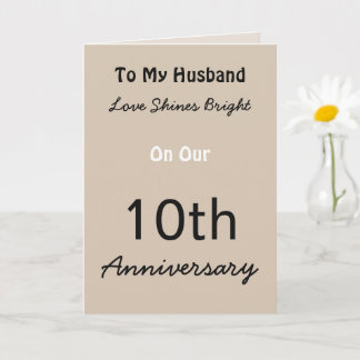 10th Anniversary Love Card for Husband.