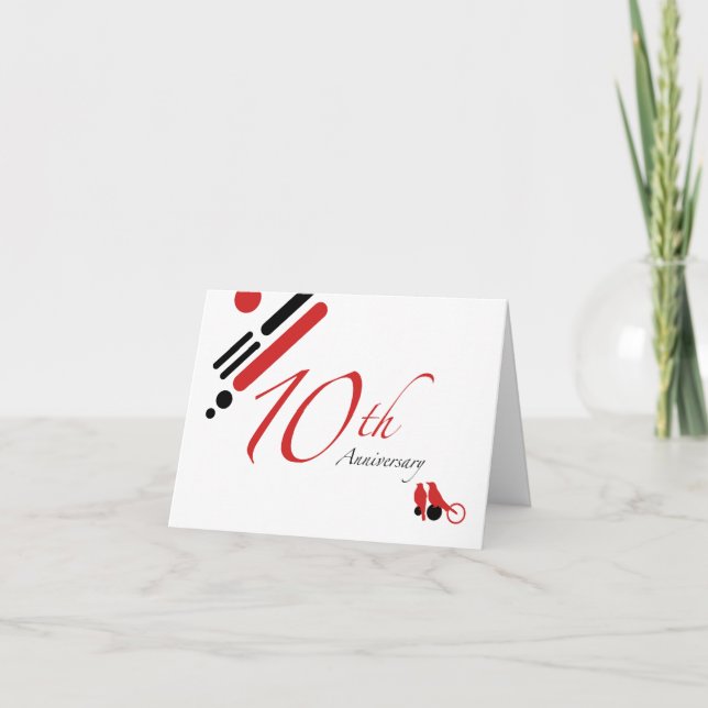 10th Anniversary (mod birds) Card (Front)