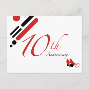 10th Anniversary (mod birds) Postcard