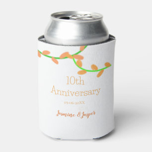 10th anniversary orange lavendar leaf name classic can cooler