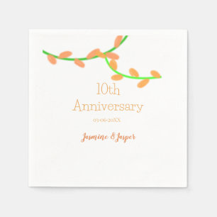10th anniversary orange lavendar leaf name classic napkin