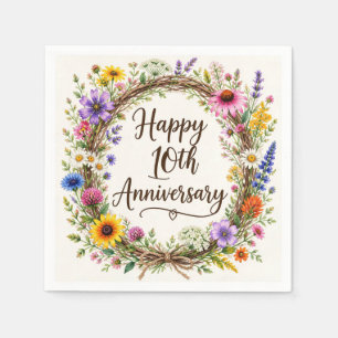 10th Anniversary Paper Napkins, Tenth Wedding Napkin