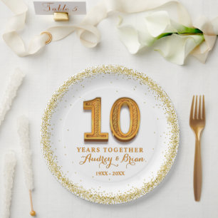 10th Anniversary Personalised Paper Plate