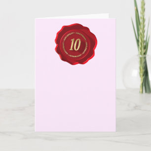 10th anniversary red wax seal card