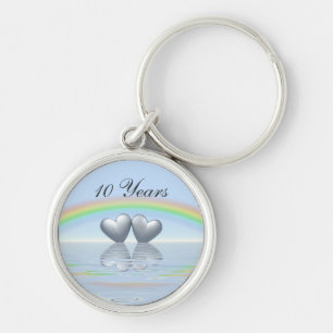 10th Anniversary Tin Hearts Key Ring