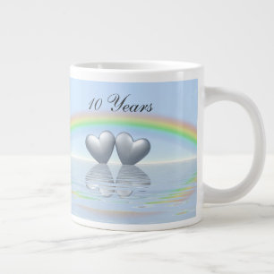 10th Anniversary Tin Hearts Large Coffee Mug