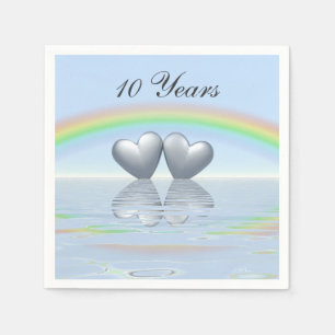 10th Anniversary Tin Hearts Napkin