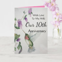 10th Anniversary To My Wife Sweet Hummingbird