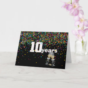 10th anniversary toast in confetti card