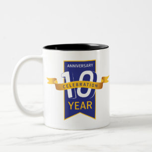 10th Anniversary Year Celebration Two-Tone Coffee Mug