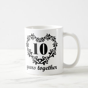 10th Anniversary Years Together Heart Gift Mug