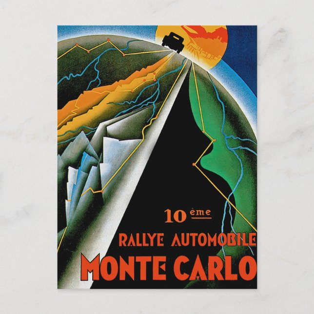 10th Automobile Rally de Monte Carlo Postcard (Front)