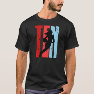 10th Basketball Birthday Retro Vintage Distressed T-Shirt