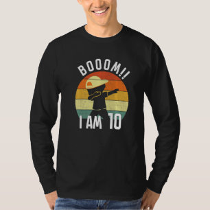 10th Bday Kid Dabbing 10 Yrs Old Outfit Boys Boom T-Shirt