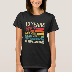 10th Birthday 10 Years 120 Months Of Being Awesome T-Shirt