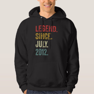 10th Birthday  10 Years Old Legend Since July 2012 Hoodie