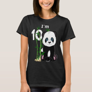 10th Birthday 10 Years Old Party Animal Panda 1 T-Shirt