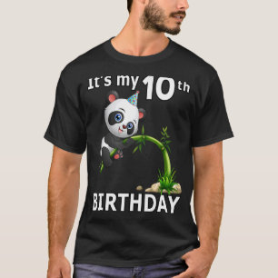 10th Birthday  10 Years Old Party Animal Panda  5 T-Shirt