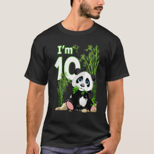 10th Birthday 10 Years Old Party Animal Panda 6 T-Shirt