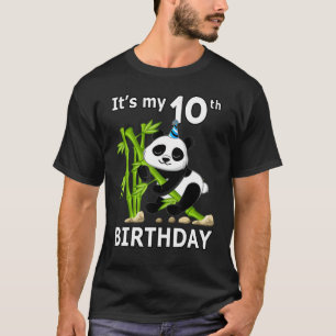 10th Birthday  10 Years Old Party Animal Panda  7 T-Shirt