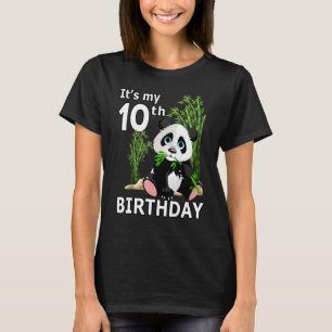 10th Birthday 10 Years Old Party Animal Panda 8 T-Shirt