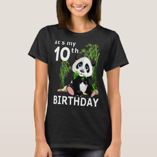 10th Birthday  10 Years Old Party Animal Panda  8 T-Shirt