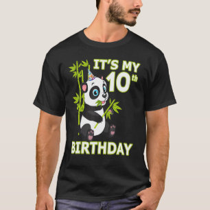 10th Birthday 10 Years Old Party Animal Panda T-Shirt