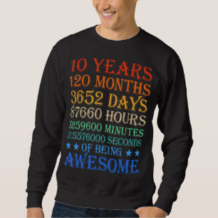 10th Birthday 10 Years Old Vintage Retro 120 Mont Sweatshirt