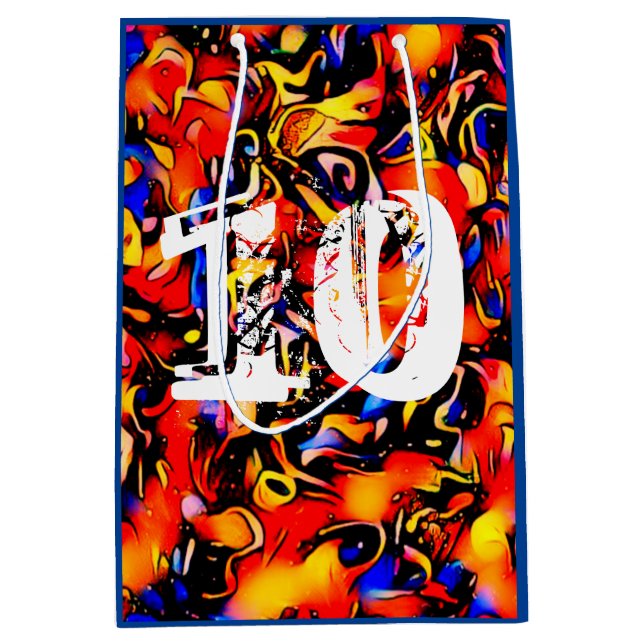 10th Birthday abstract art boys Medium Gift Bag (Front)