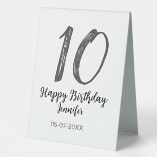 10th birthday add name date year black template go