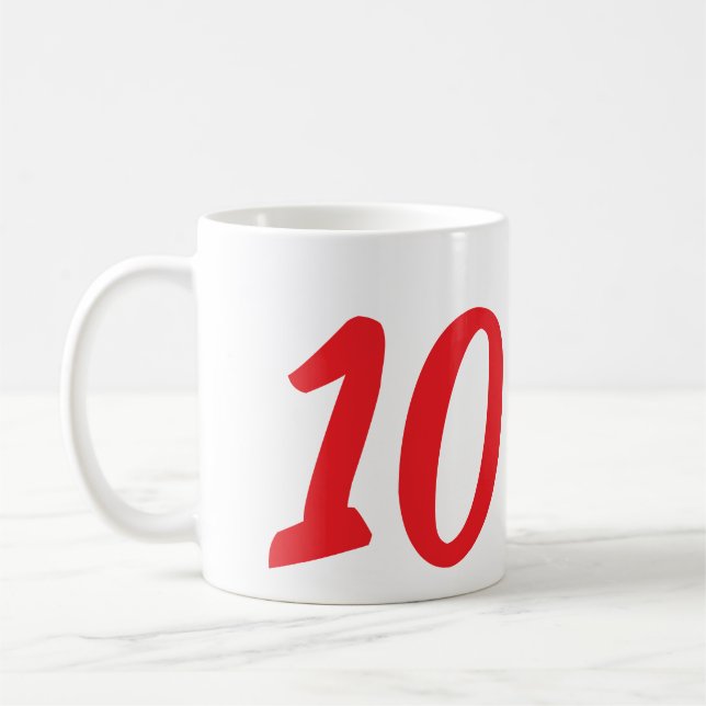 10th birthday add name date year red template  coffee mug (Left)