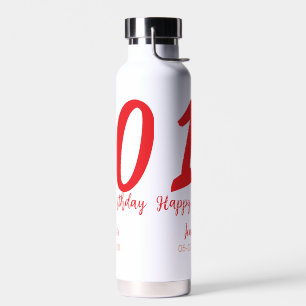 10th birthday add name date year red template water bottle