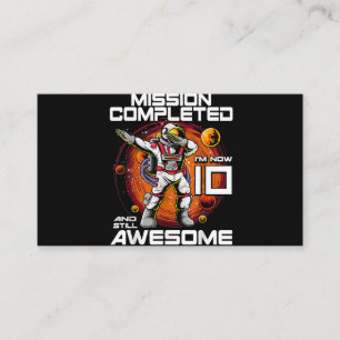 10th Birthday Astronaut 10 Years Old Outer Space B Enclosure Card