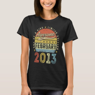 10th Birthday Awesome Since February 2013 10 Year T-Shirt
