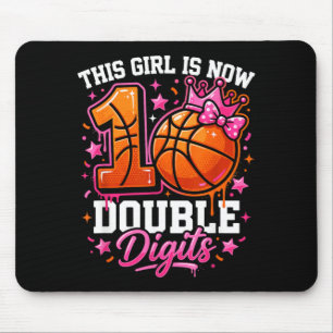 10th Birthday Basball Girl Coquette Bow10 Year Old Mouse Pad